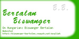 bertalan biswanger business card